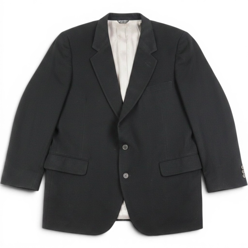 Mark Shale Mens 100% Pure Cashmere Blazer Black 2 Button Sport Coat Made in USA